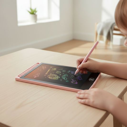 Kind tekent op Digitaal kinder teken tablet lcd schrijfbord - Nulplus