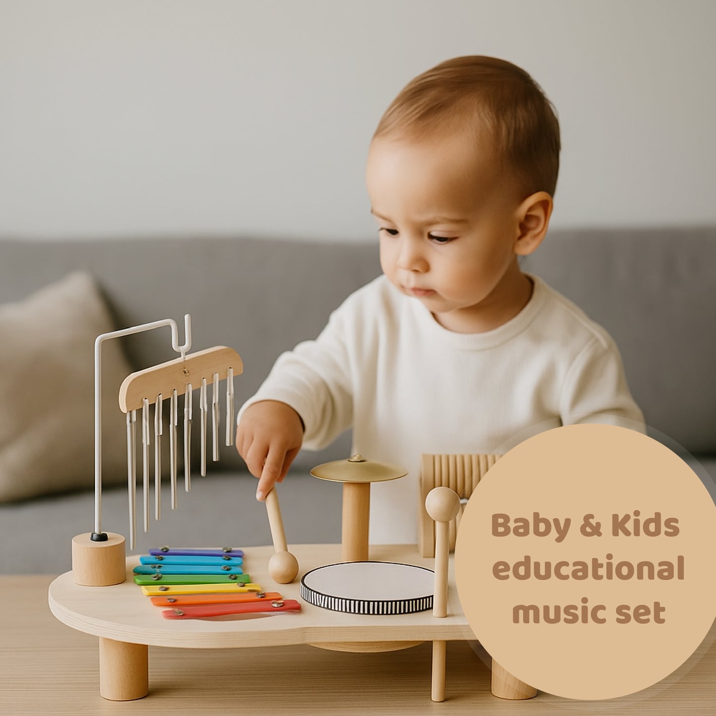 Montessori Houten Muziekset – Educatief en Creatief Speelgoed voor Baby & Peuters
