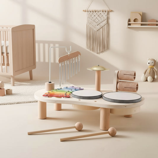Montessori houten muziekset in babykamer kinderkamer – educatief speelgoed voor baby en peuter