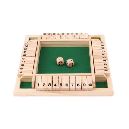 Houten Shut the Box spel met 2 dobbelstenen – klassiek familiespel