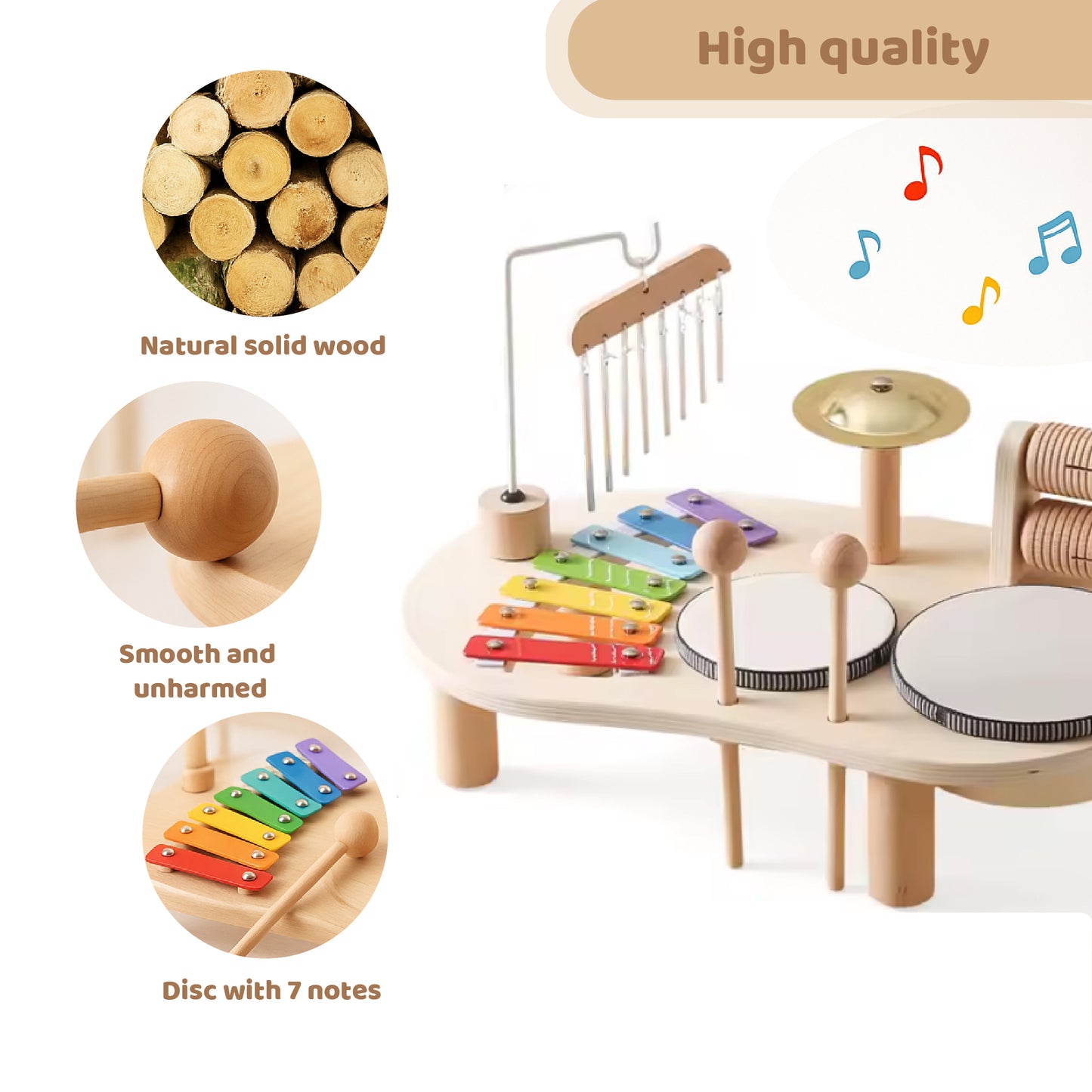 Montessori Houten Muziekset – Educatief en Creatief Speelgoed voor Baby & Peuters