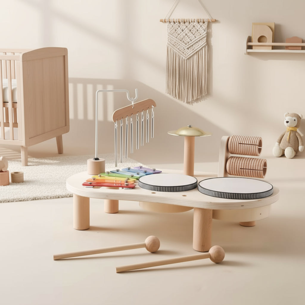 Montessori houten muziekset in babykamer kinderkamer – educatief speelgoed voor baby en peuter